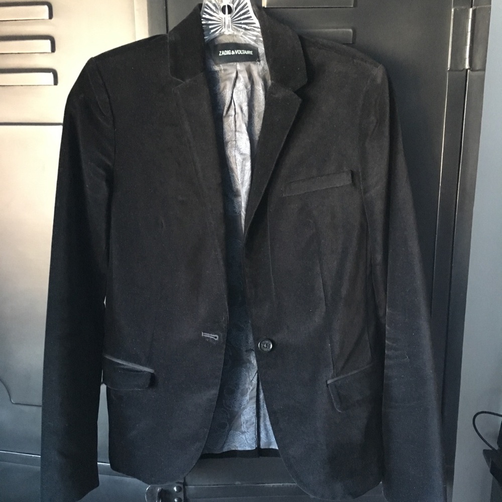 Zadig & Voltaire Black Cotton Velvet Blazer, sz.S
